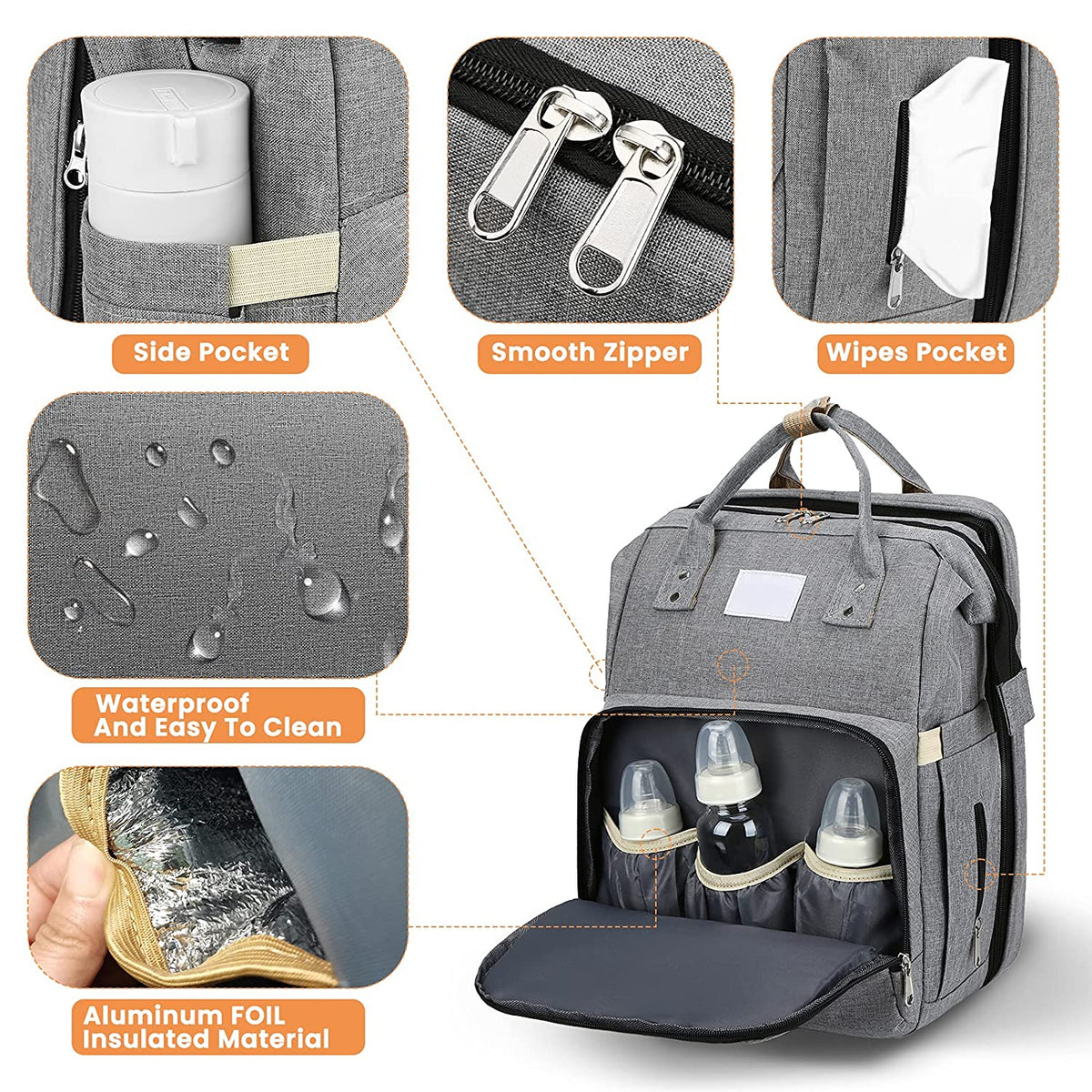 Duonest - 2-in-1 Diaper Bag with Built-In Foldable Baby Bed