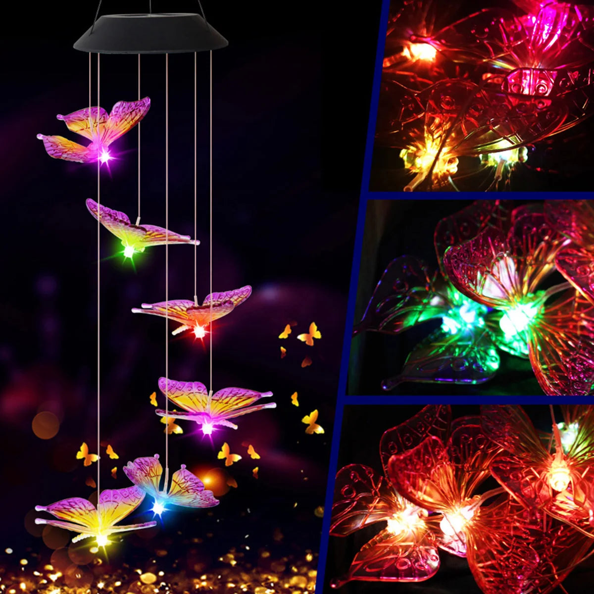 Solar Birds - Lampe solaire de jardin avec oiseaux suspendus