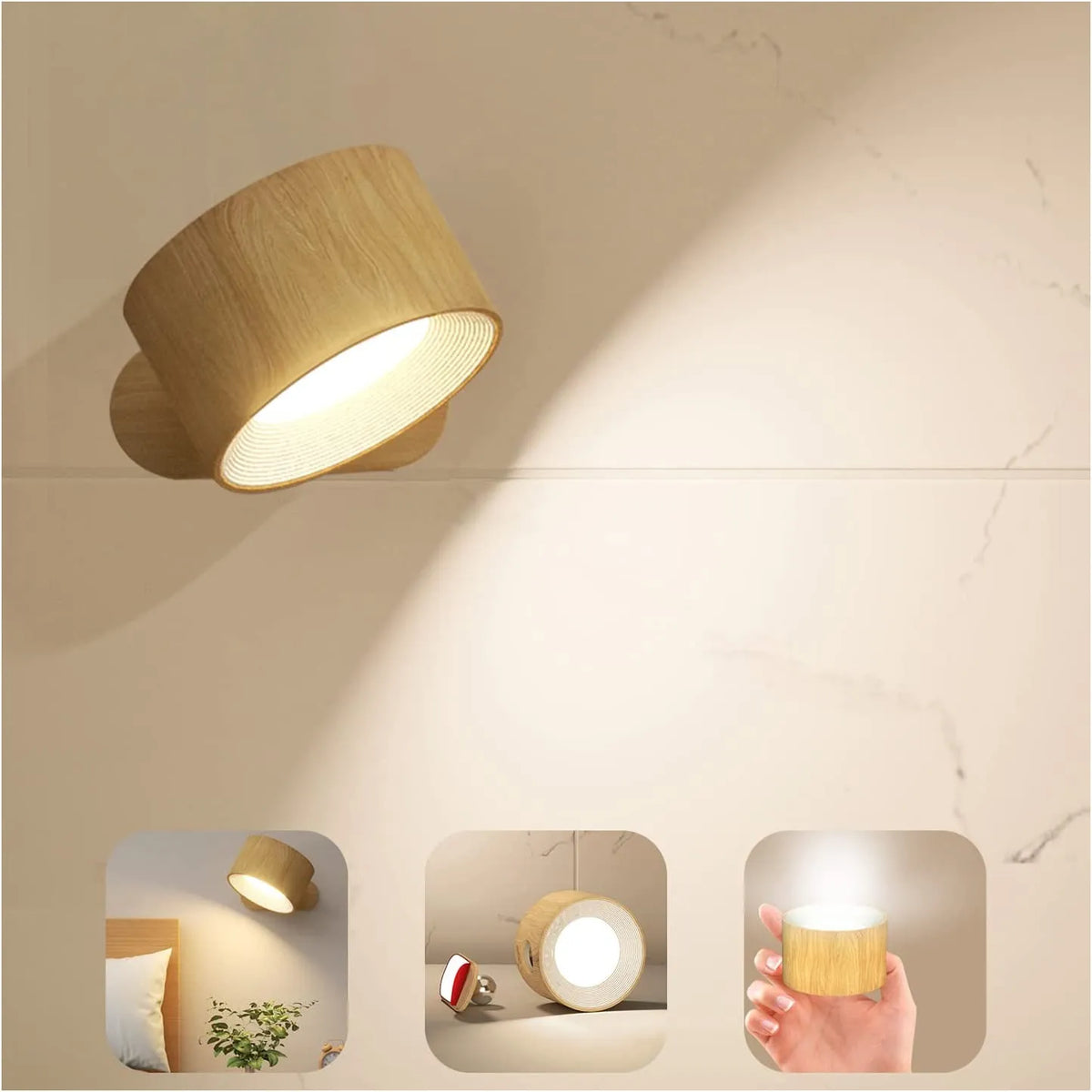 360° Wall Lamp - Rechargeable Wireless USB Wall Light
