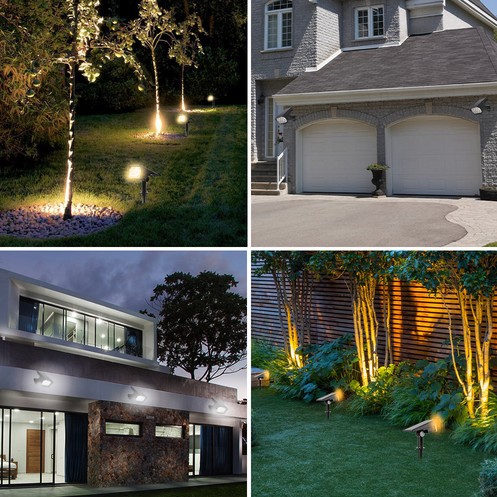 Solar LED Deluxe Spotlight - Wireless Garden Lighting (1+1 Free)