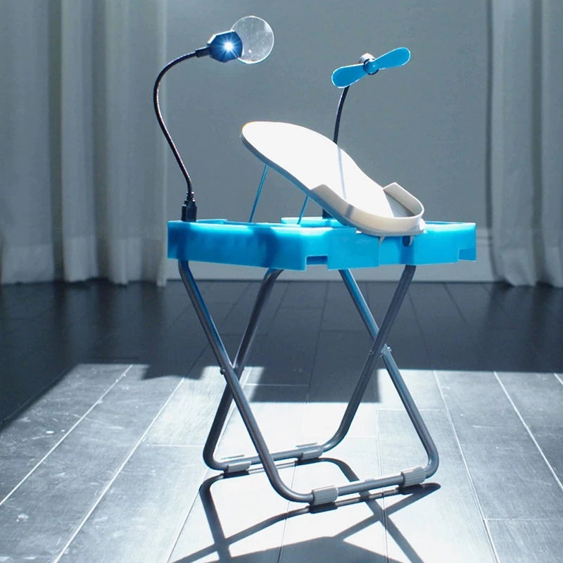 Pediluxe Pro - Tabouret de pédicure pliable avec lampe LED et ventilateur