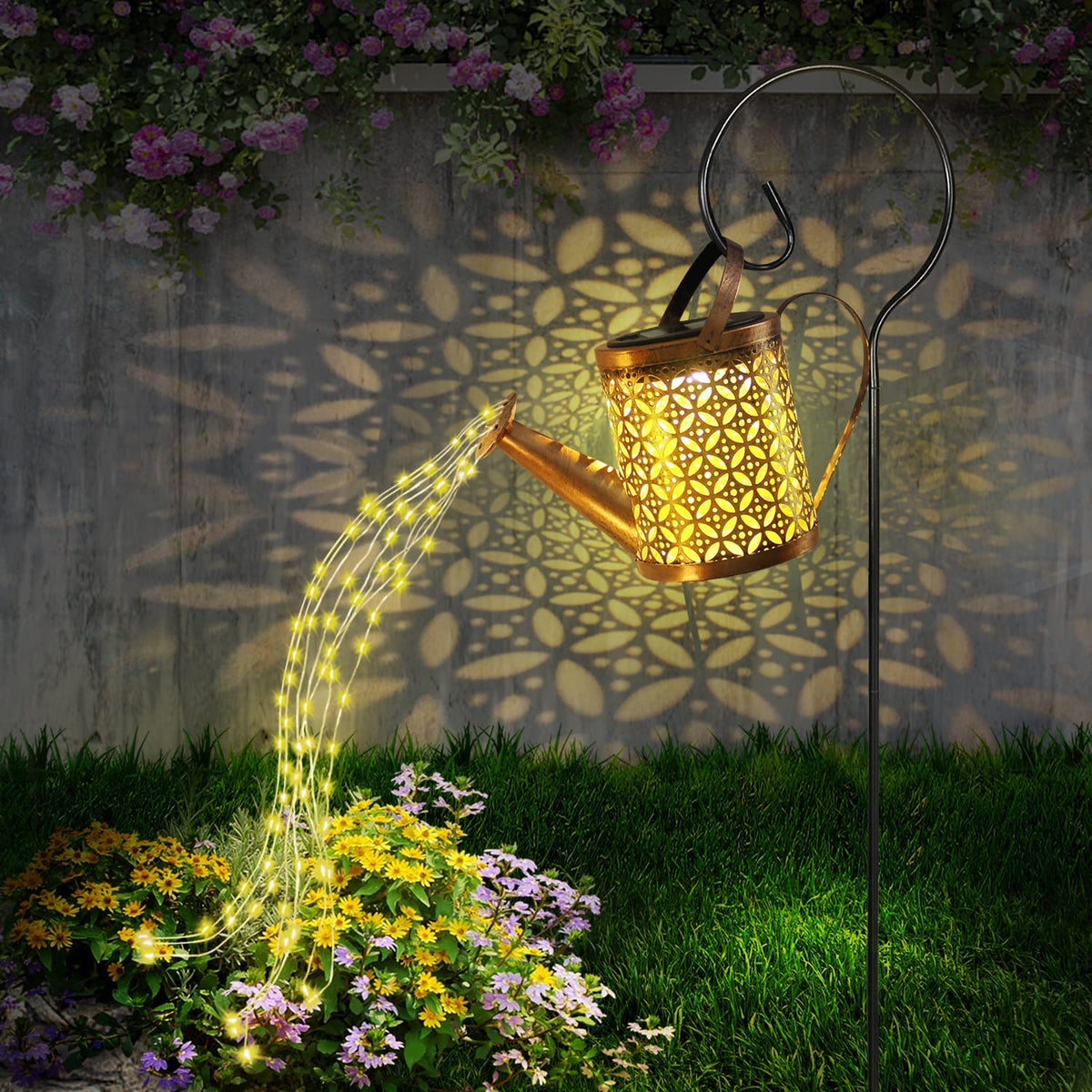 Solar LED Watering Can Light - Wireless Garden Lighting