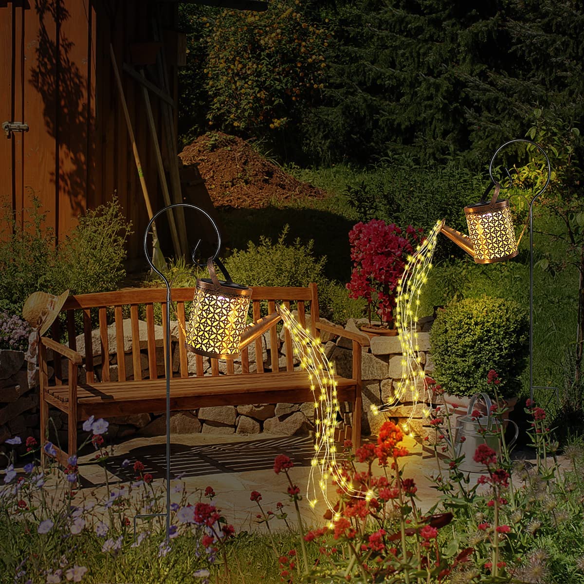 Solar LED Watering Can Light - Wireless Garden Lighting