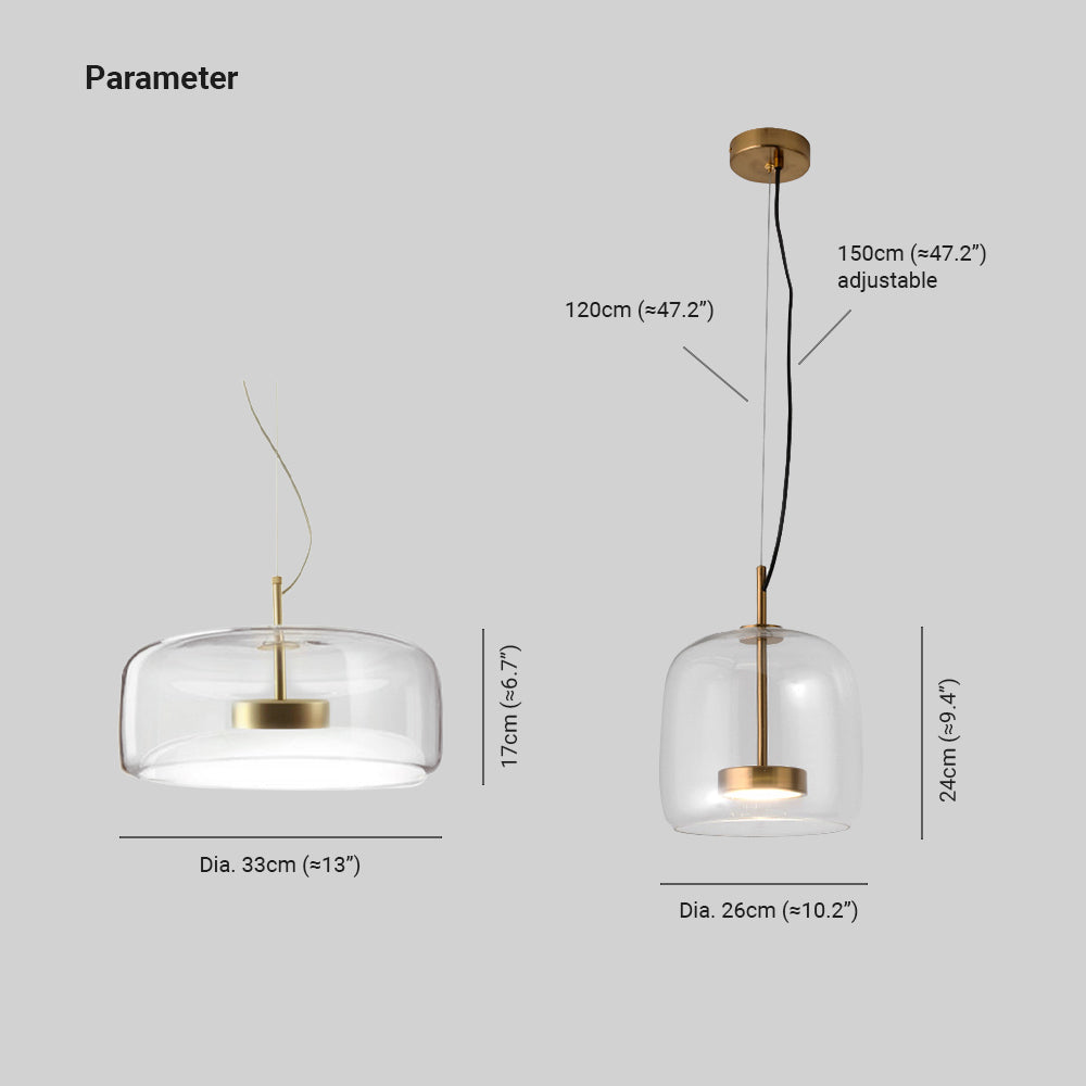 Hailie LED - Amber Glass Pendant Light for Ambient Lighting