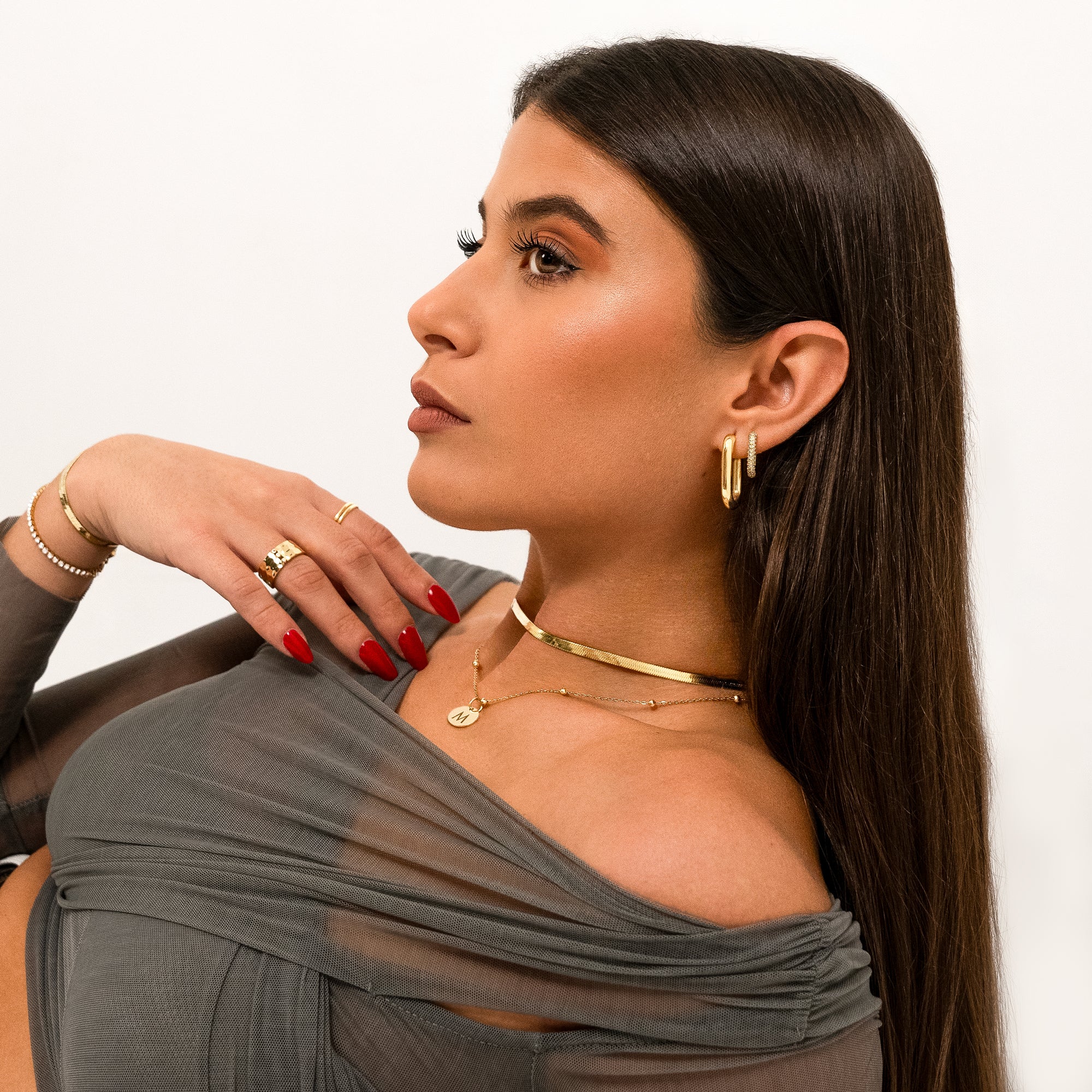 Helena - Collier plat en argent 925 réglable et élégant