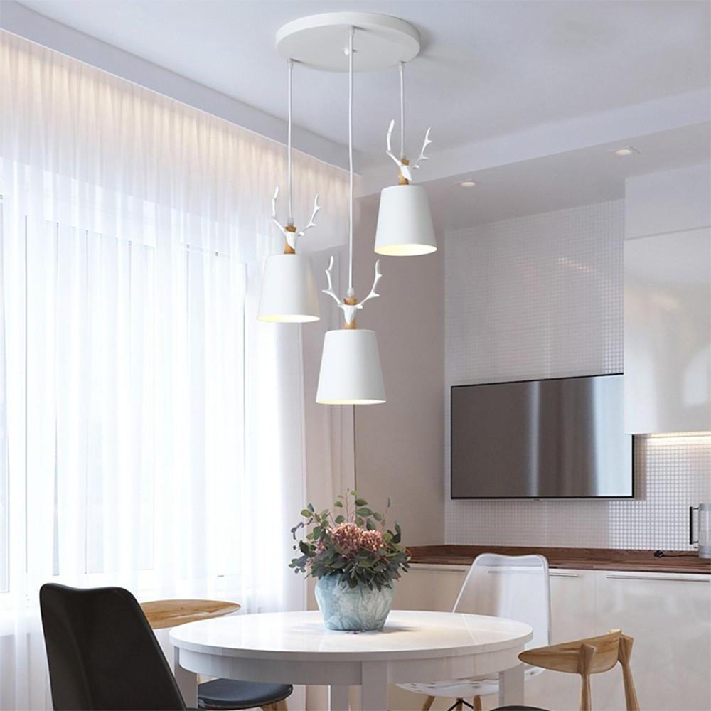 ForestGlow Pendant - Elegant LED Light with Antler Wood Design
