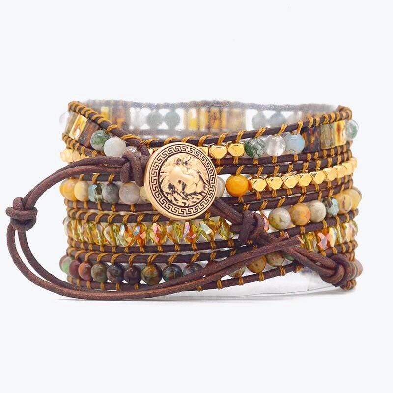Lunara - Bracelet wrap en agate clair de lune