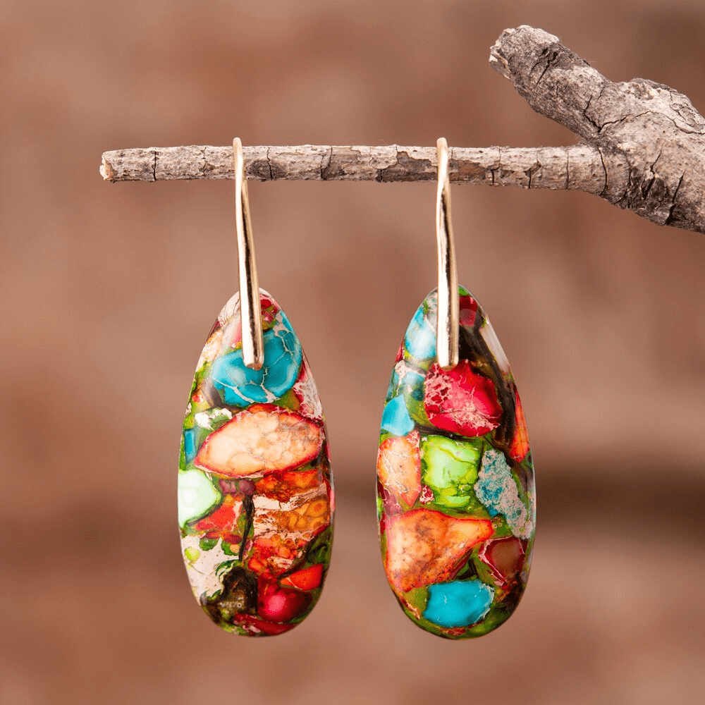 Levana Drops - Boucles d'oreilles pendantes en jaspe