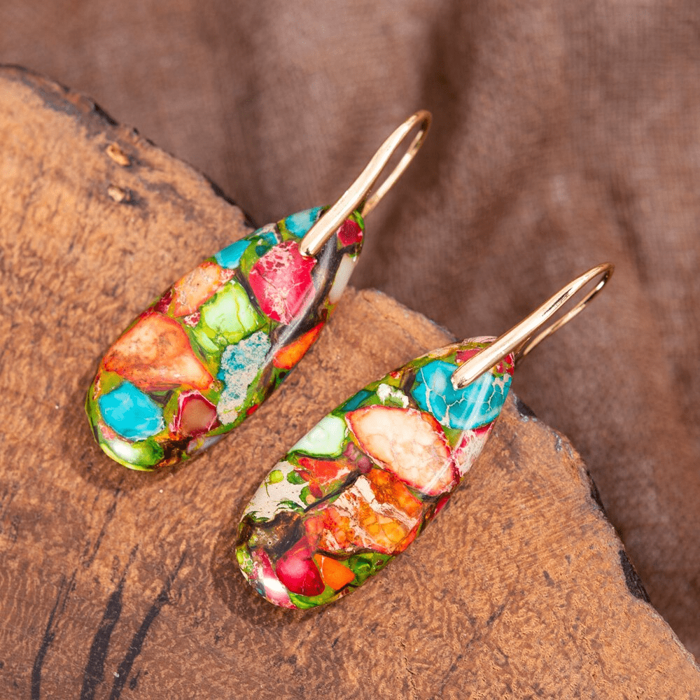 Levana Drops - Boucles d'oreilles pendantes en jaspe