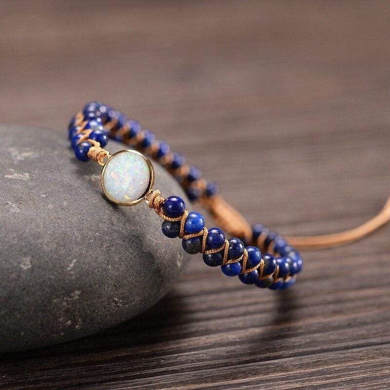 Aurielle - Bracelet de yoga en améthyste et opale