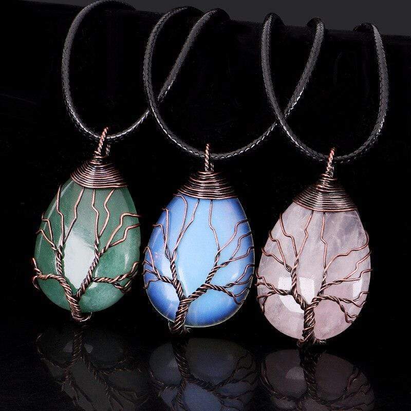 RoseDrop - Collier pendentif en quartz rose