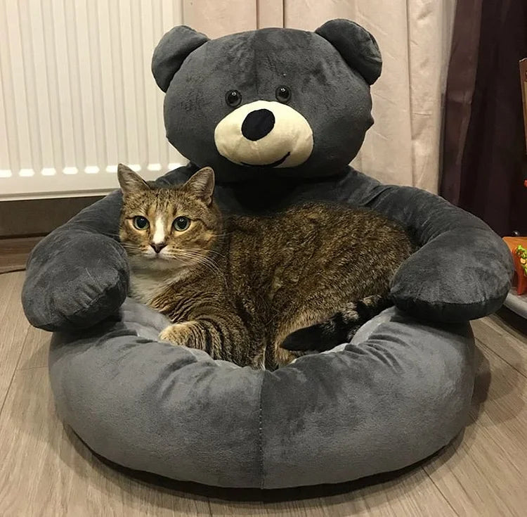 Samiya - Lit Chat Luxe en Peluche pour Confort