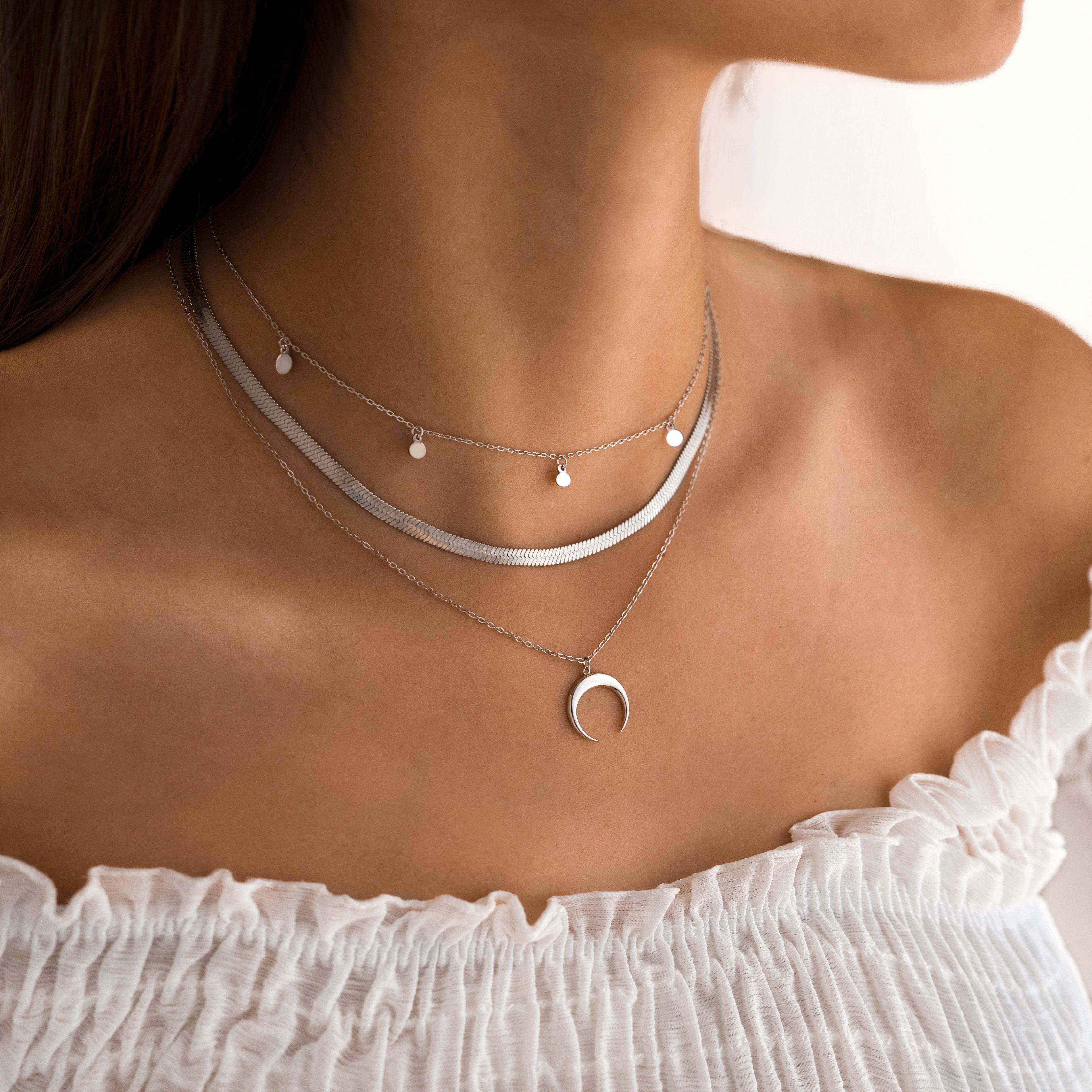 Helena - Collier plat en argent 925 réglable et élégant