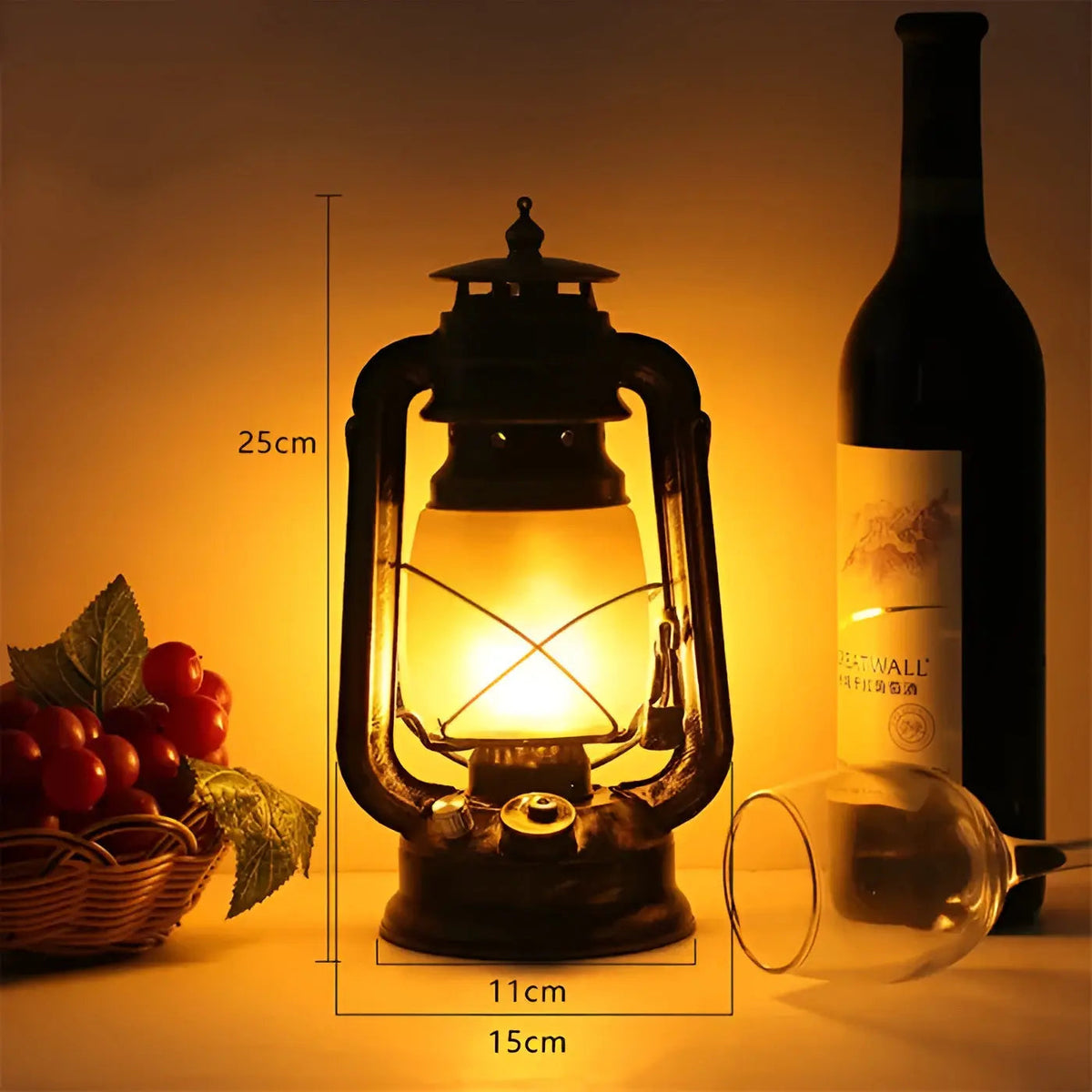 TimelessBlaze - Industrial LED Flame Lamp for Cozy Evenings Outdoors