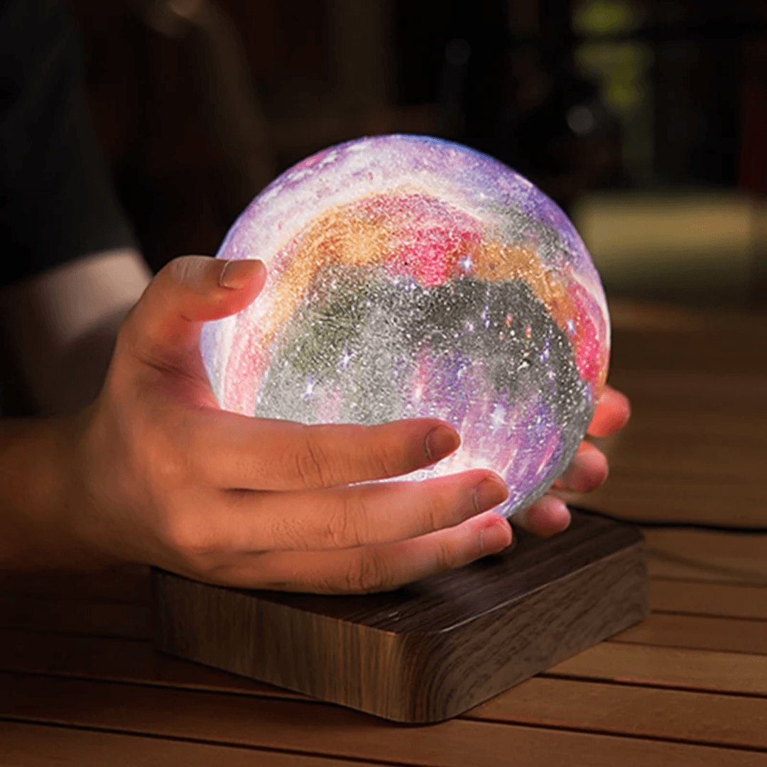 Levitating Moon - 3D Magnetic Moon Lamp with 16 Ambient Colors