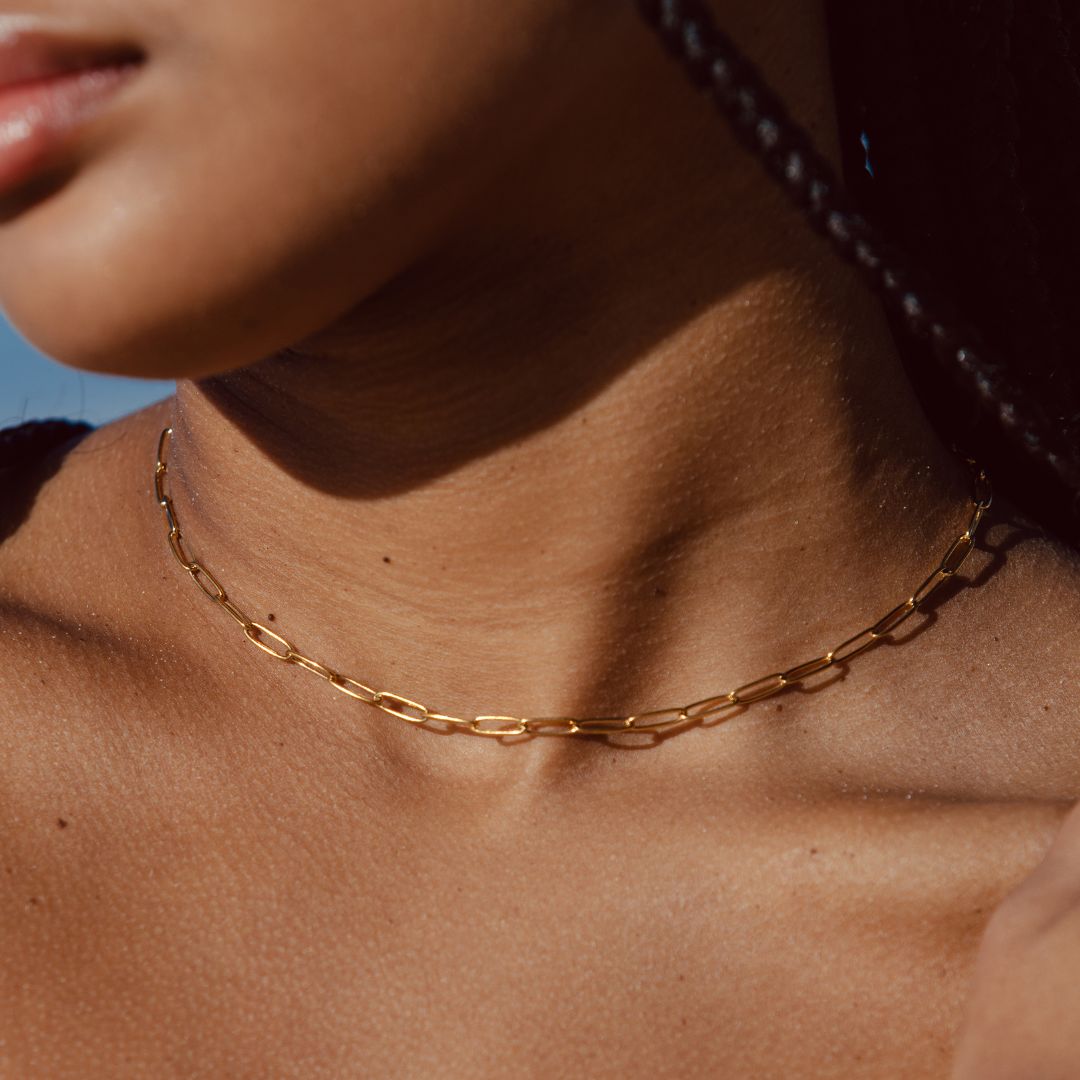 Lina - Collier choker maille trombones