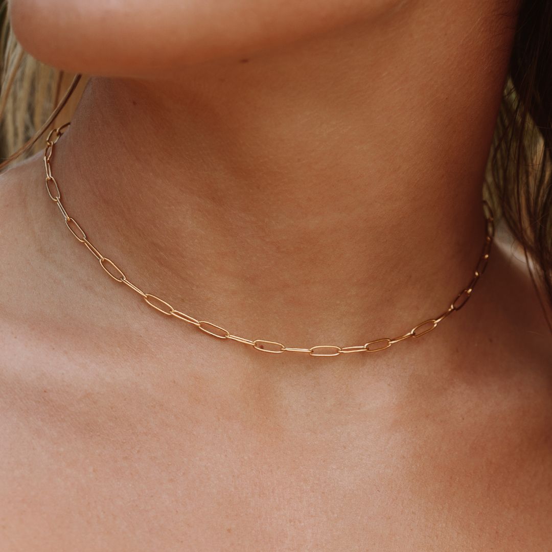 Lina - Collier choker maille trombones
