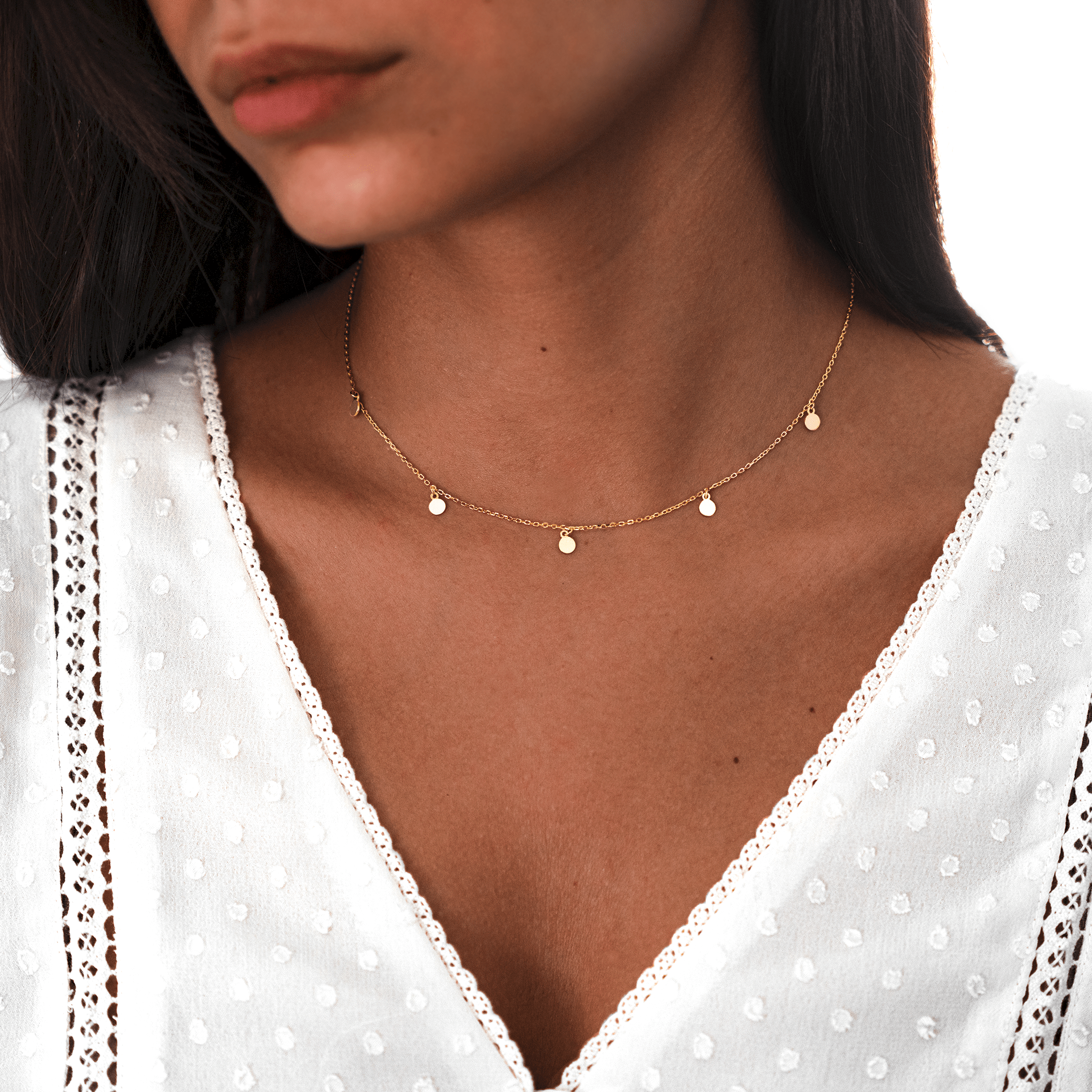 Aylin - Delicate Silver Circle Necklace
