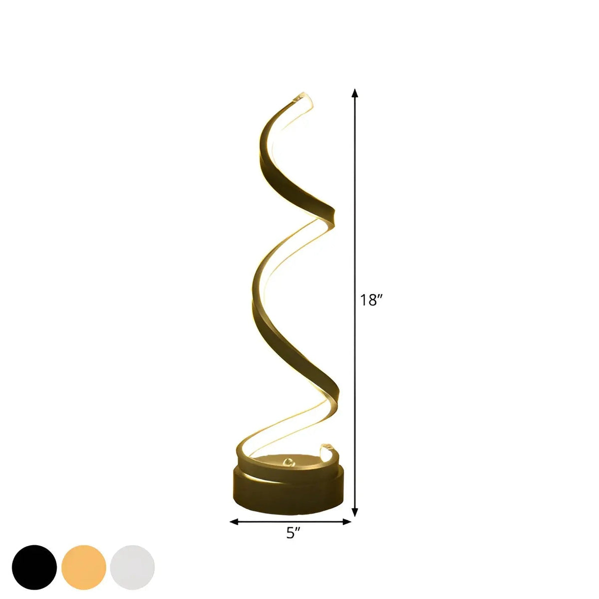 Spiral Glow - Curved LED Desk Lamp for Low-Energy Eye Comfort