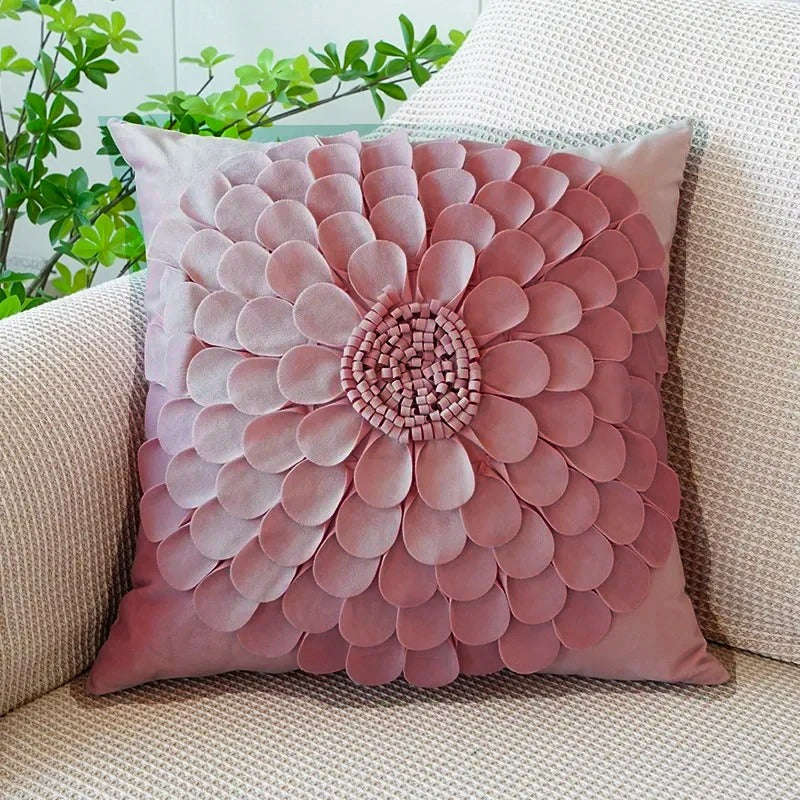 VelourVista - Enchanting Pink Bunny Cushion Cover for a Magical Interior