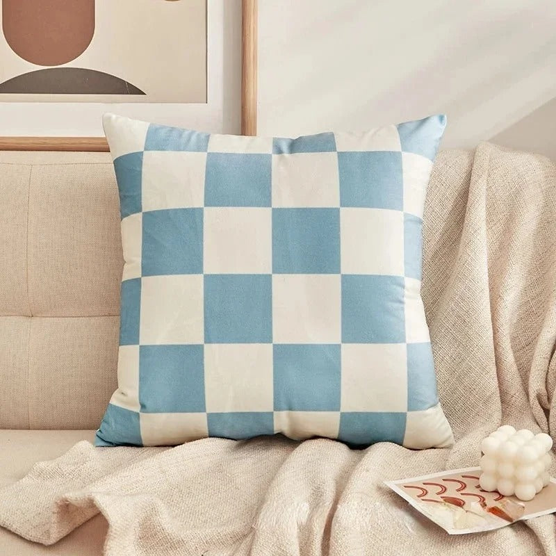 YonderWeave - Checkered Cushion Cover for an Elegant Interior