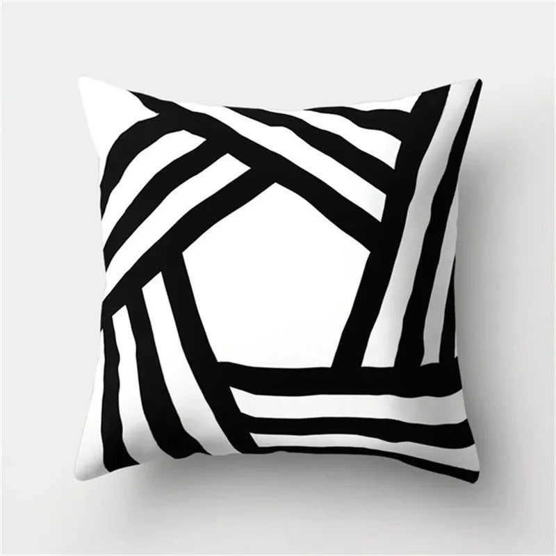 Ulinea - Black and White Geometric Cushion Cover