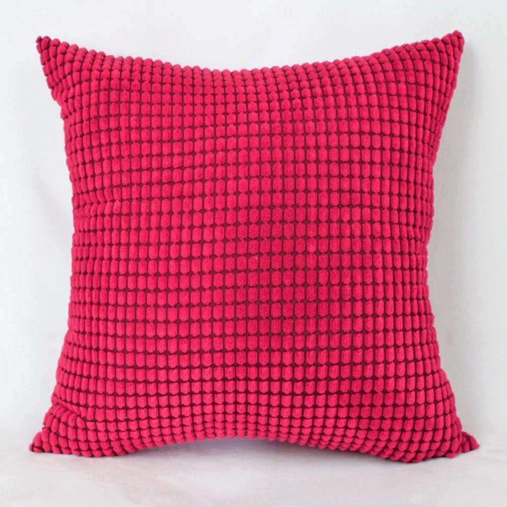 Pluchehome - Corduroy Cushion Cover with Corn Kernel Pattern