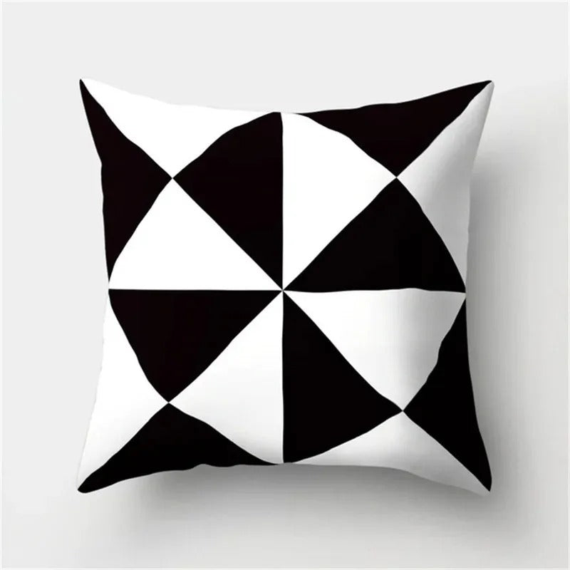 Ulinea - Black and White Geometric Cushion Cover