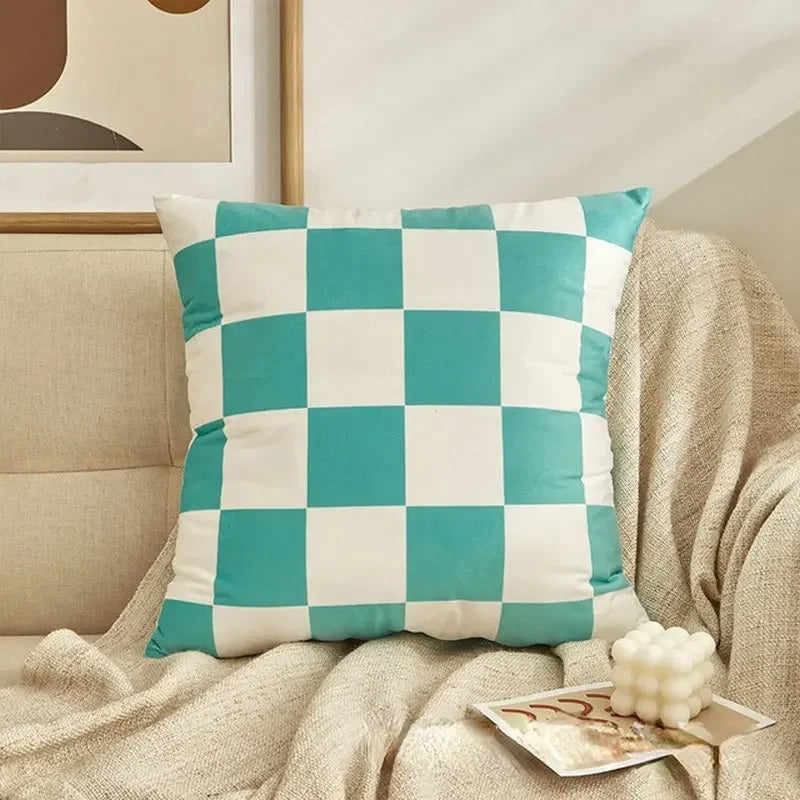 YonderWeave - Checkered Cushion Cover for an Elegant Interior