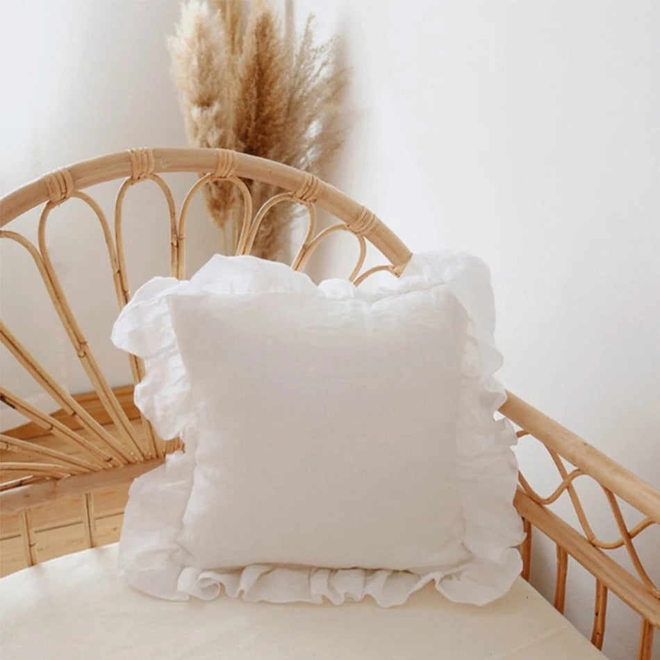 Bellina Linen Elegance - Ruffled Linen Cushion Cover