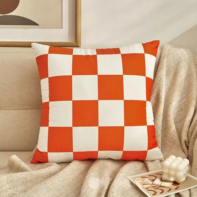 YonderWeave - Checkered Cushion Cover for an Elegant Interior
