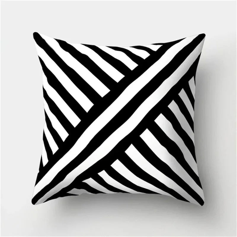 Ulinea - Black and White Geometric Cushion Cover