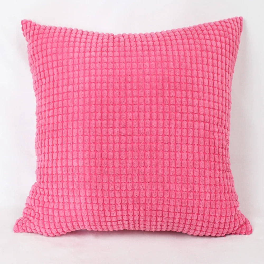 Pluchehome - Corduroy Cushion Cover with Corn Kernel Pattern