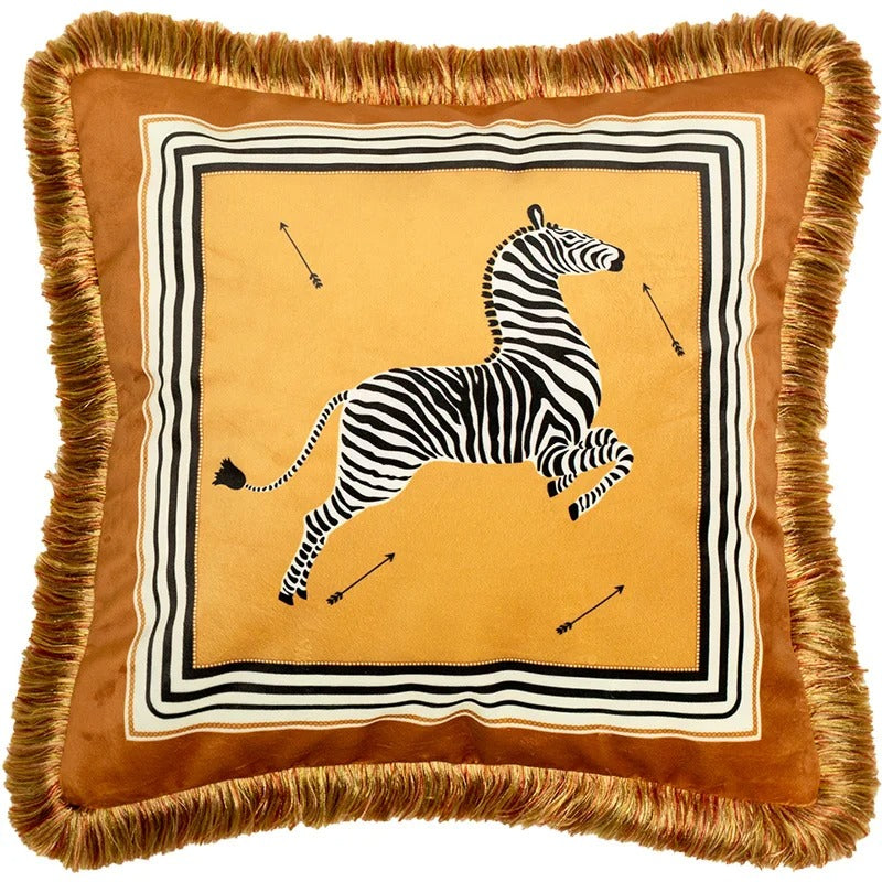 CressVelor - Royal Bee Golden Velvet Cushion Cover