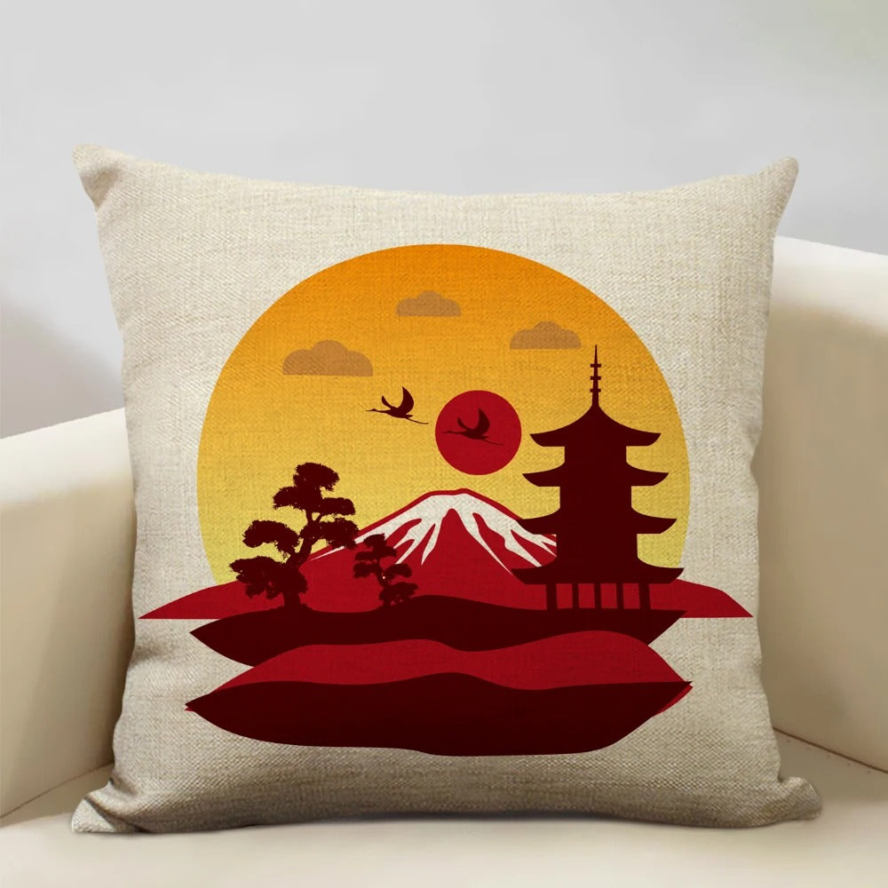 BeauRêve - Japanese Ukiyo-e Mount Fuji Cushion Cover