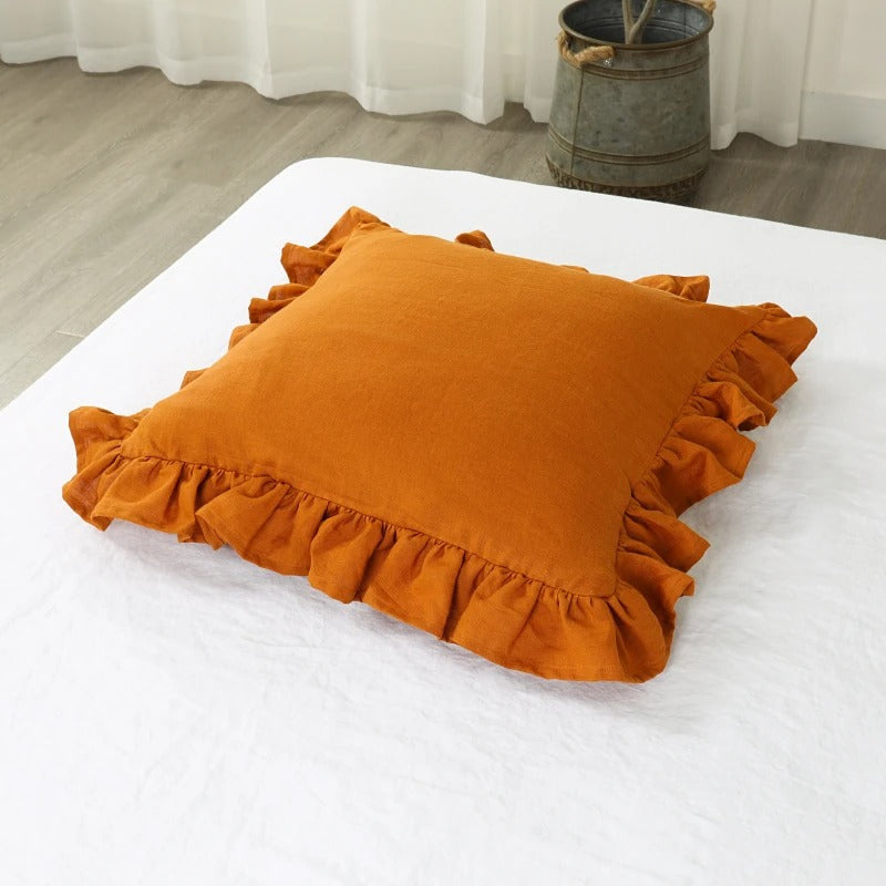 Bellina Linen Elegance - Ruffled Linen Cushion Cover