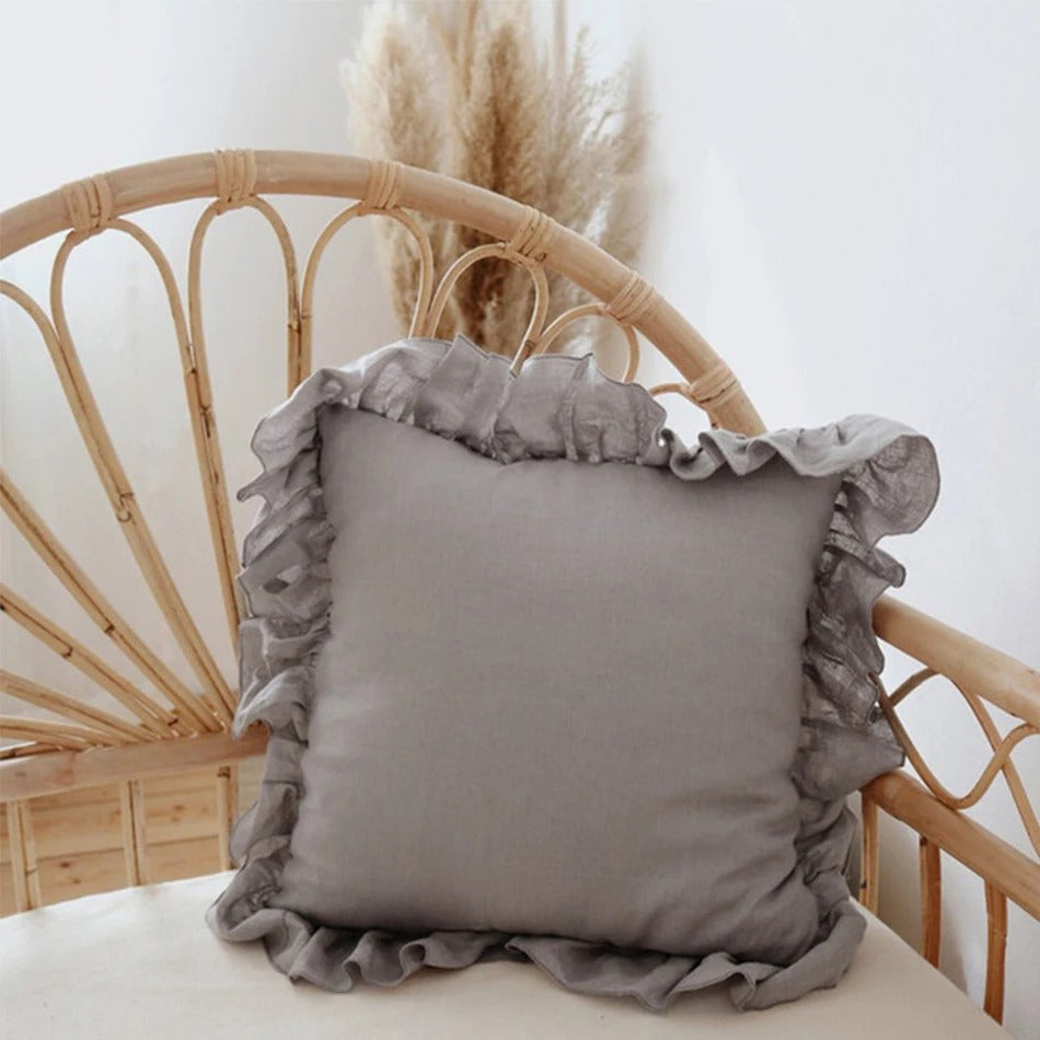 Bellina Linen Elegance - Ruffled Linen Cushion Cover