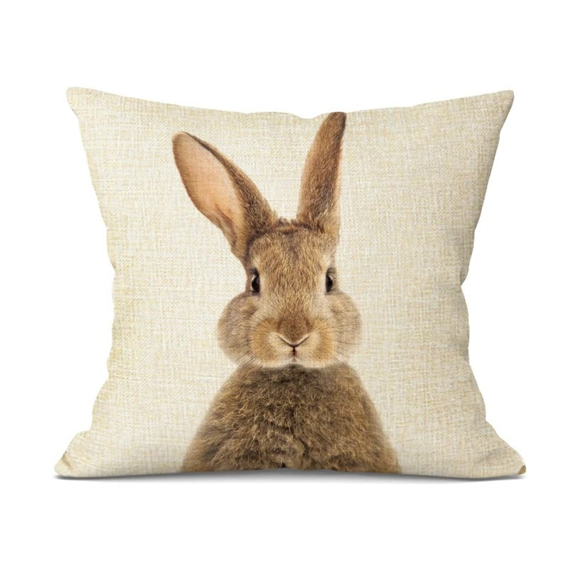 WhimsyWeave - Linen Animal Cushion Cover for Kids' Bedroom