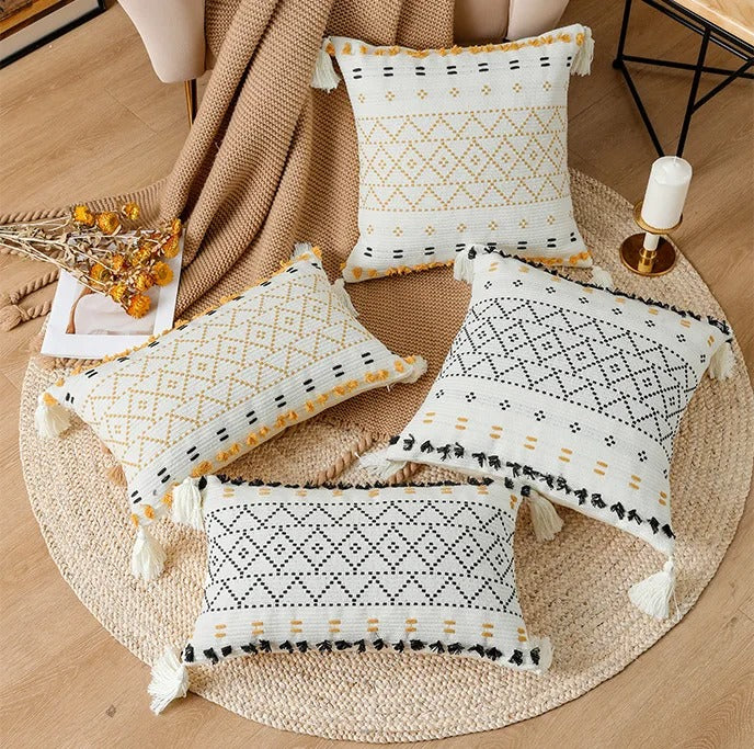 SatinCiel - Tufted Boho Cushion Cover