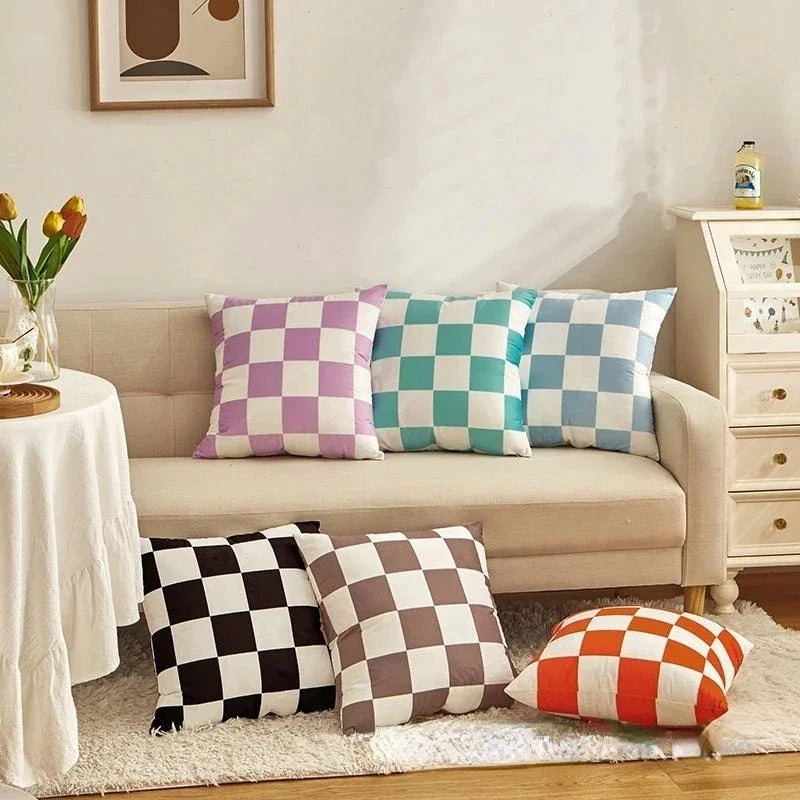 YonderWeave - Checkered Cushion Cover for an Elegant Interior