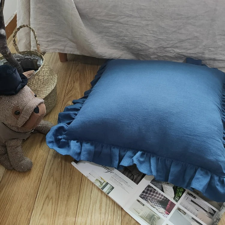 Bellina Linen Elegance - Ruffled Linen Cushion Cover