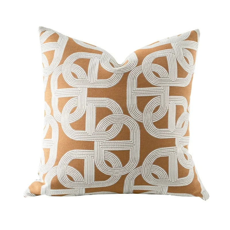 VelvetGlow - Reversible Geometric Jacquard Cushion Cover