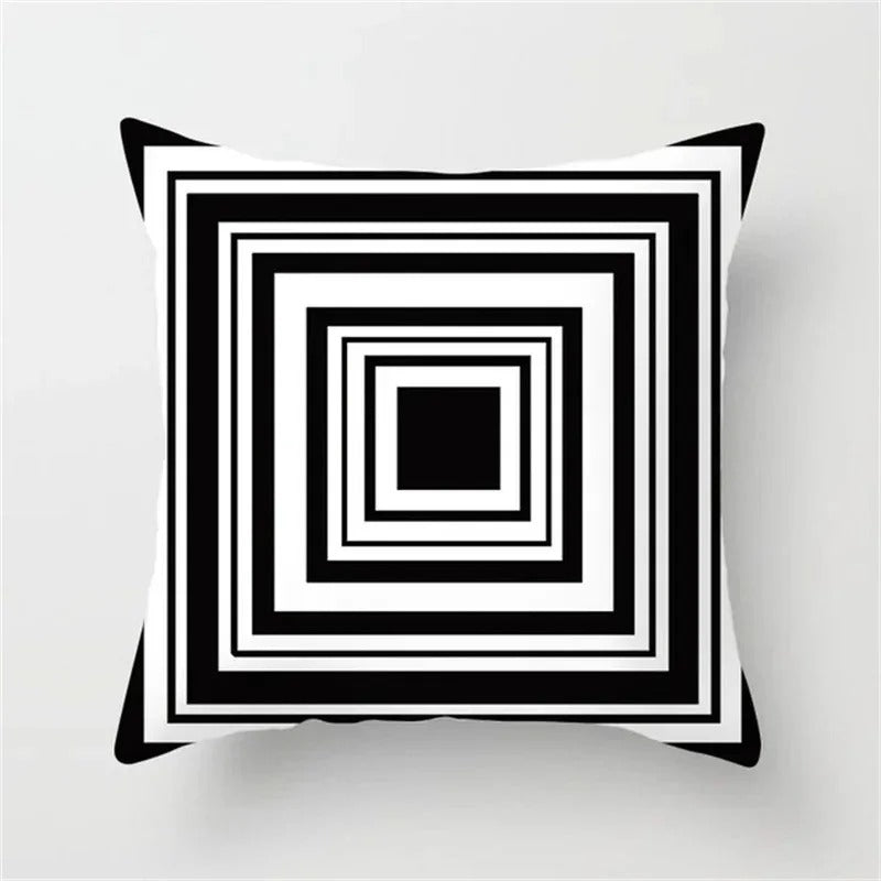 Ulinea - Black and White Geometric Cushion Cover