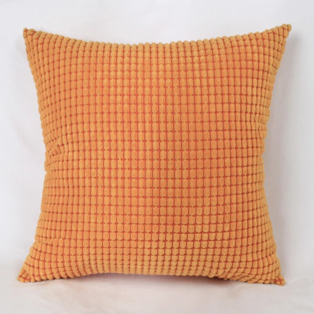 Pluchehome - Corduroy Cushion Cover with Corn Kernel Pattern