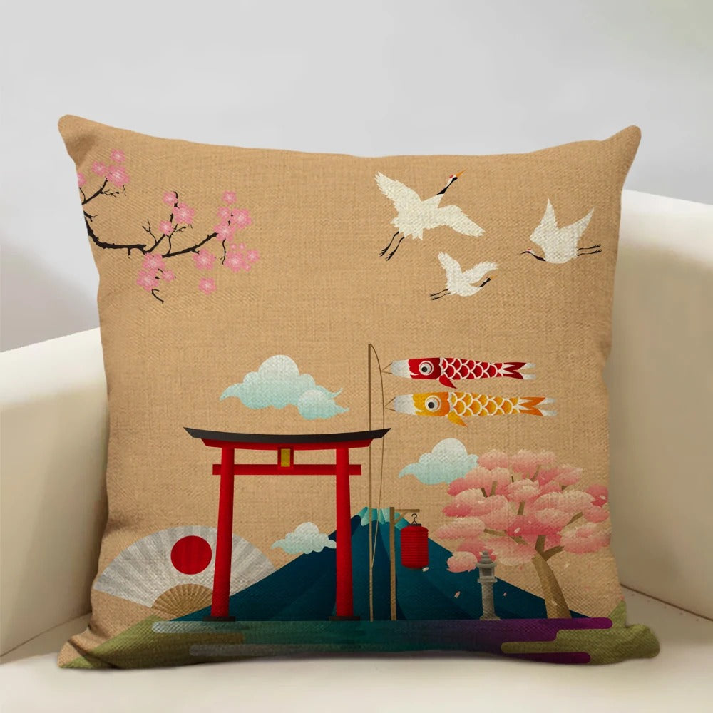 BeauRêve - Japanese Ukiyo-e Mount Fuji Cushion Cover