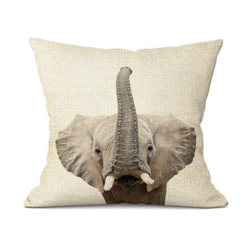 WhimsyWeave - Linen Animal Cushion Cover for Kids' Bedroom