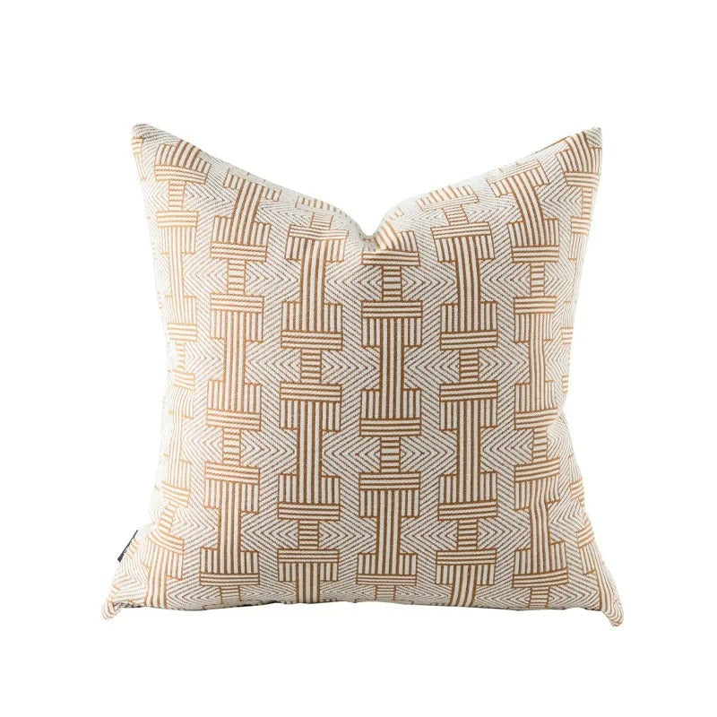 VelvetGlow - Reversible Geometric Jacquard Cushion Cover