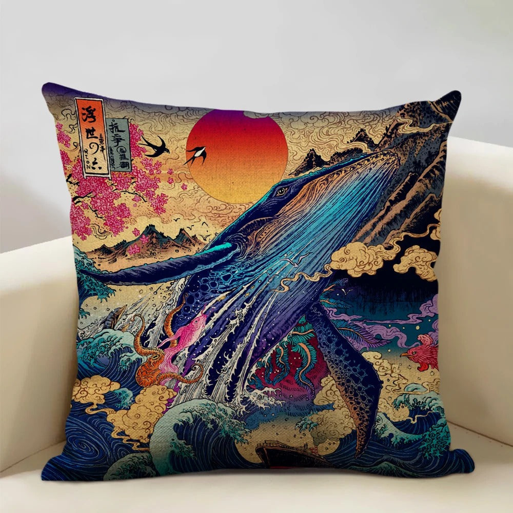 BeauRêve - Japanese Ukiyo-e Mount Fuji Cushion Cover