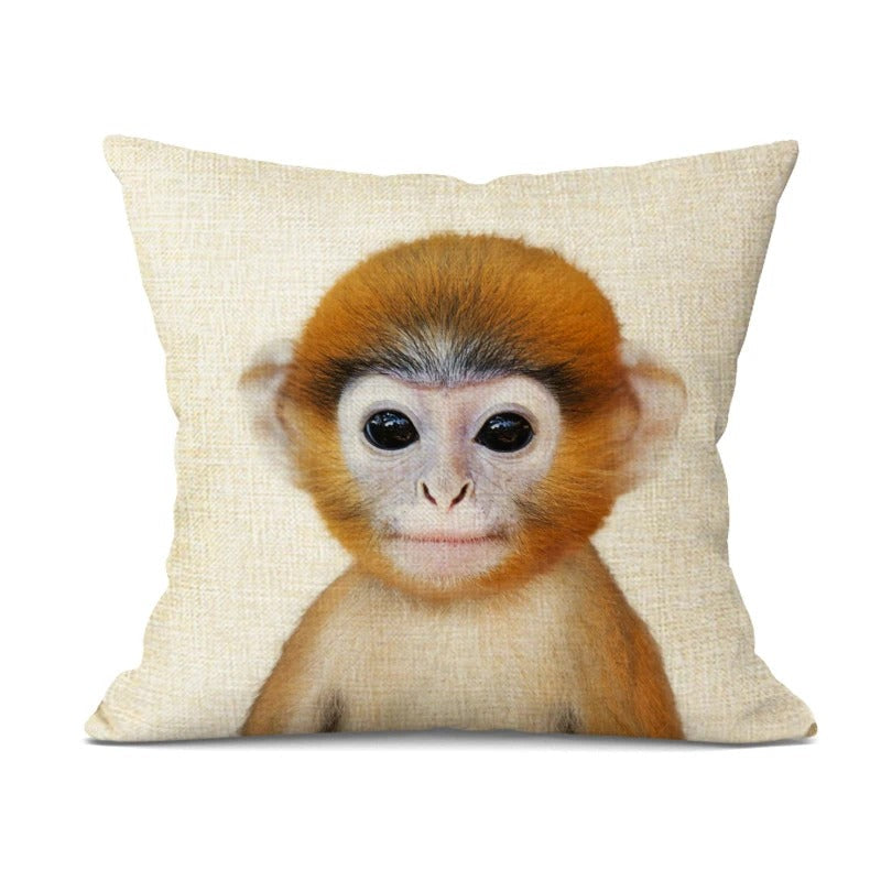 WhimsyWeave - Linen Animal Cushion Cover for Kids' Bedroom