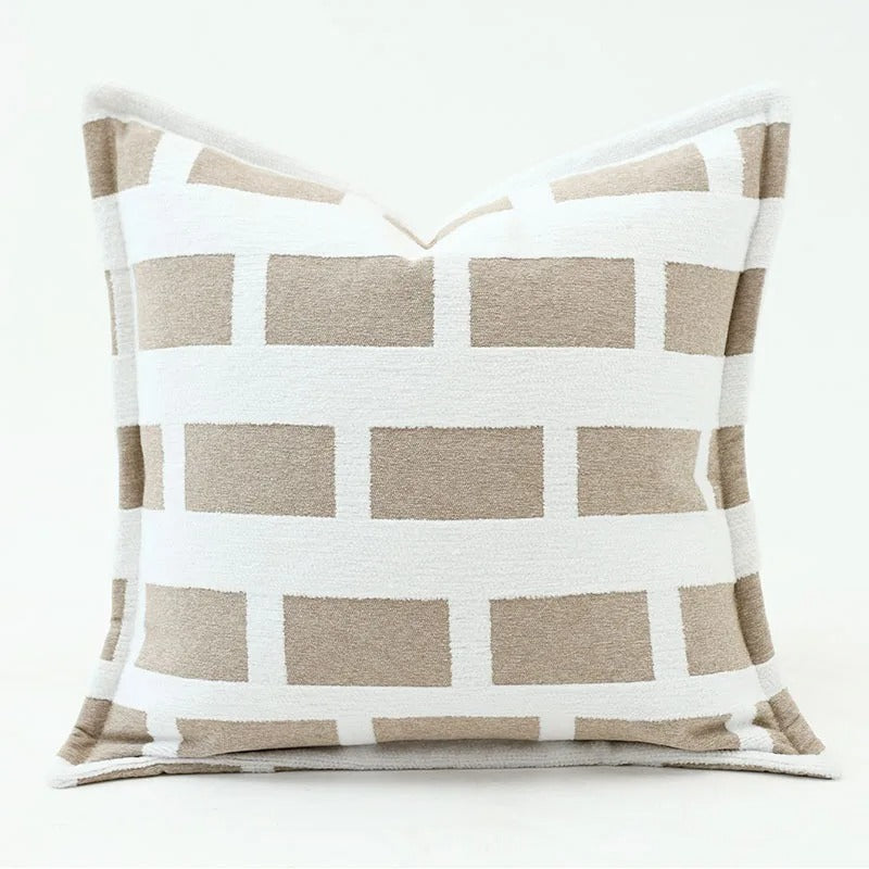 VelvetGlow - Reversible Geometric Jacquard Cushion Cover